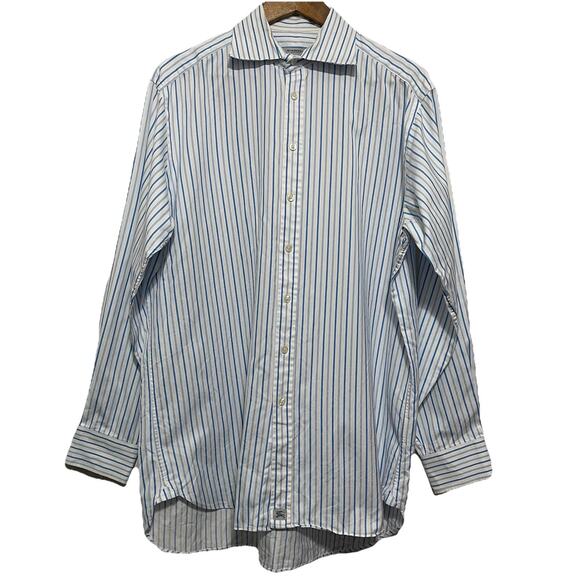 Burberry London Striped Button up Dress Shirt Size 16 | 41 Preppy Career Office - Picture 1 of 7
